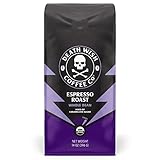 Death Wish Coffee Co. Whole Bean Espresso Roast - Extra Kick of Caffeine - Organic, Fair Trade, Arabica and Robusta...