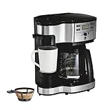 Hamilton Beach 2-Way 12 Cup Programmable Drip Coffee Maker & Single Serve Machine, Glass Carafe, Auto Pause and Pour,...