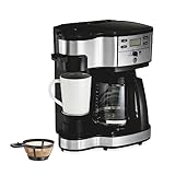 Hamilton Beach 2-Way 12 Cup Programmable Drip Coffee Maker & Single Serve Machine, Glass Carafe, Auto Pause and Pour,...