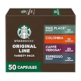 Starbucks by Nespresso, Intense Variety Pack (50-count single serve capsules, 10 of each flavor, compatible with...