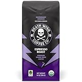 Death Wish Coffee Co. Whole Bean Espresso Roast - Extra Kick of Caffeine - Organic, Fair Trade, Arabica and Robusta...