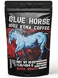 Farm-fresh: 100% Kona Coffee - Dark Roast - Arabica Whole Beans - 1 Lb or 16 oz Bag - Blue Horse 100% Kona Coffee from...*